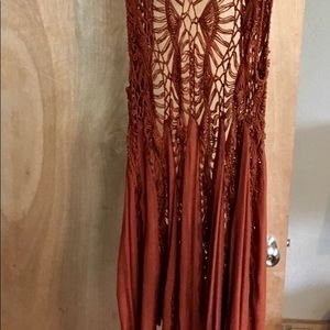 Rustic orange boho cardigan